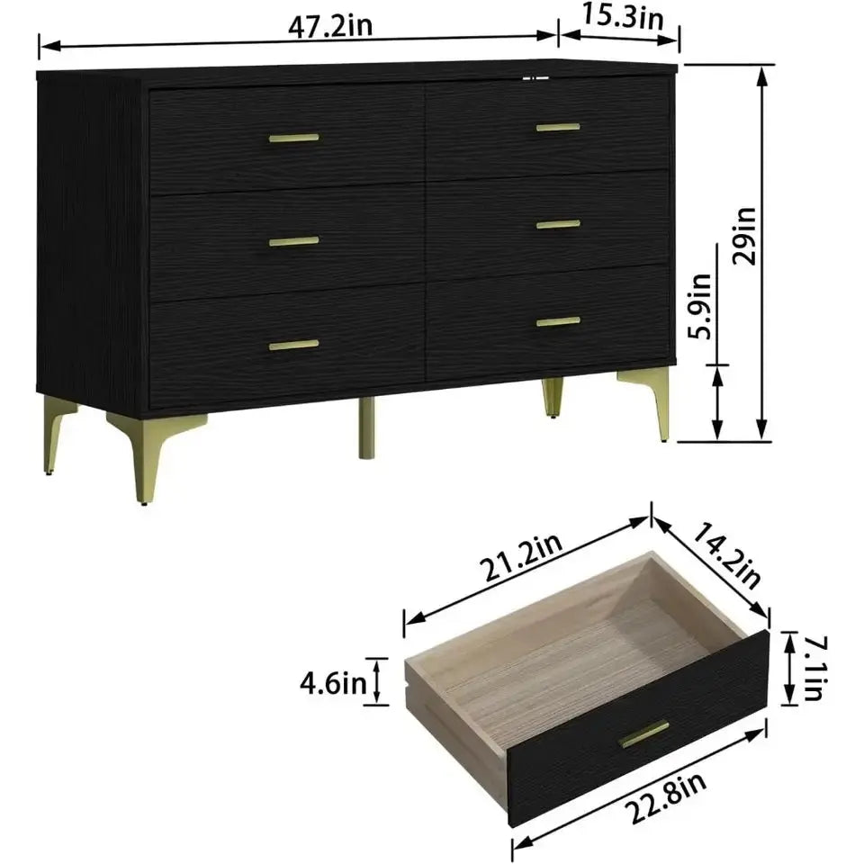 6 Drawer Dresser - HomeTrendsShop