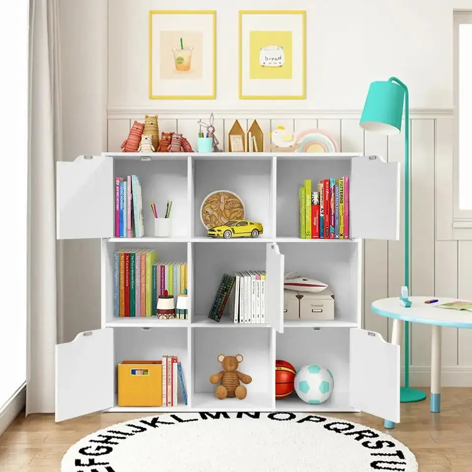 9 Cube Bookcase with 5 Cabinets 