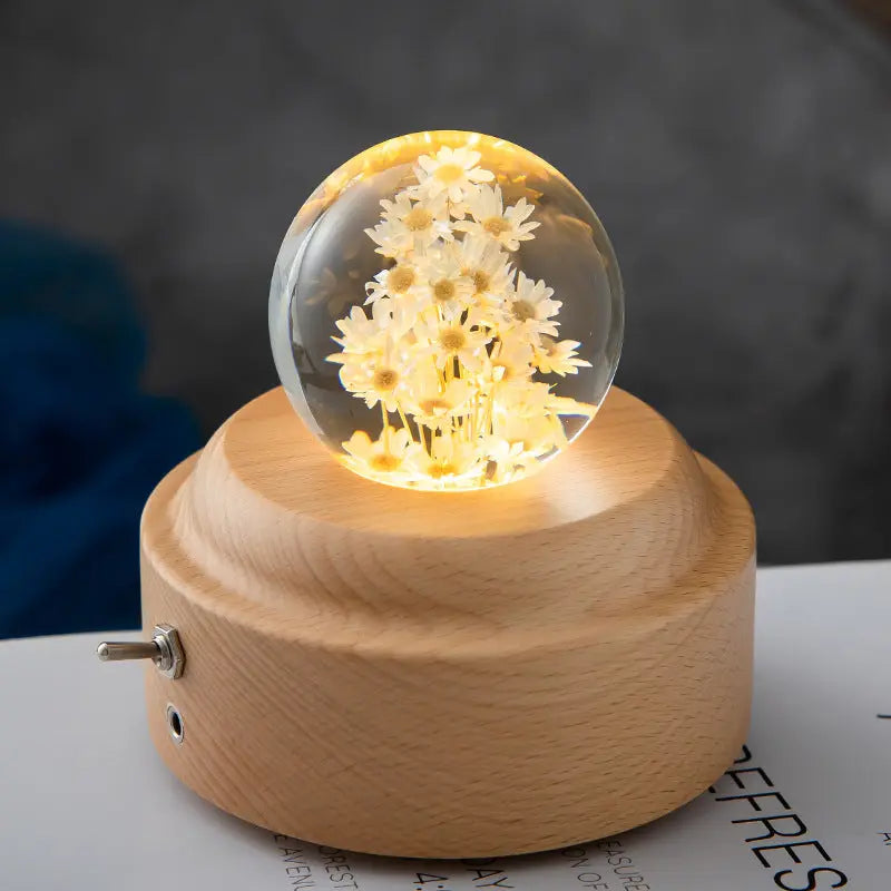 LED Night Light Flower Crystal Ball 