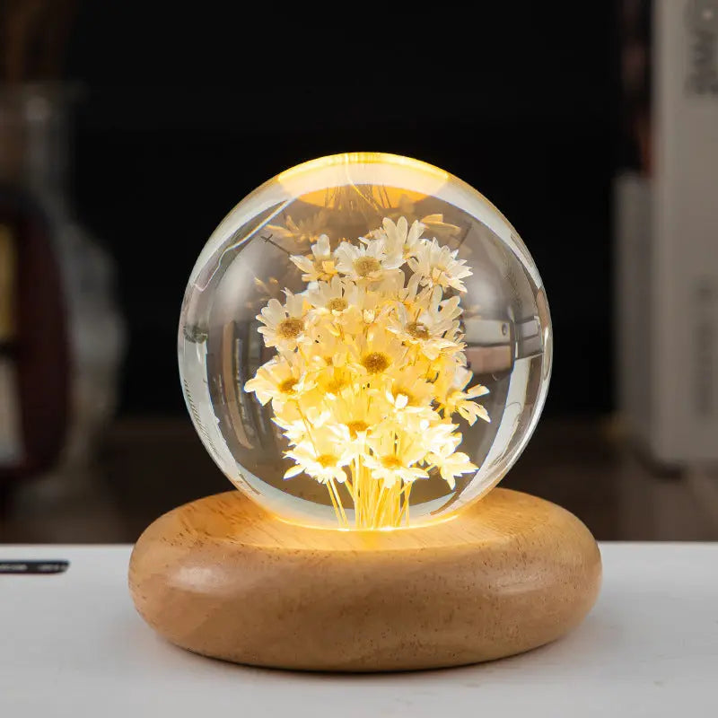 LED Night Light Flower Crystal Ball 