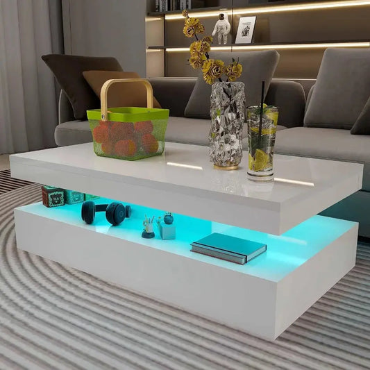 Modern Coffee Table with RGB LED 
