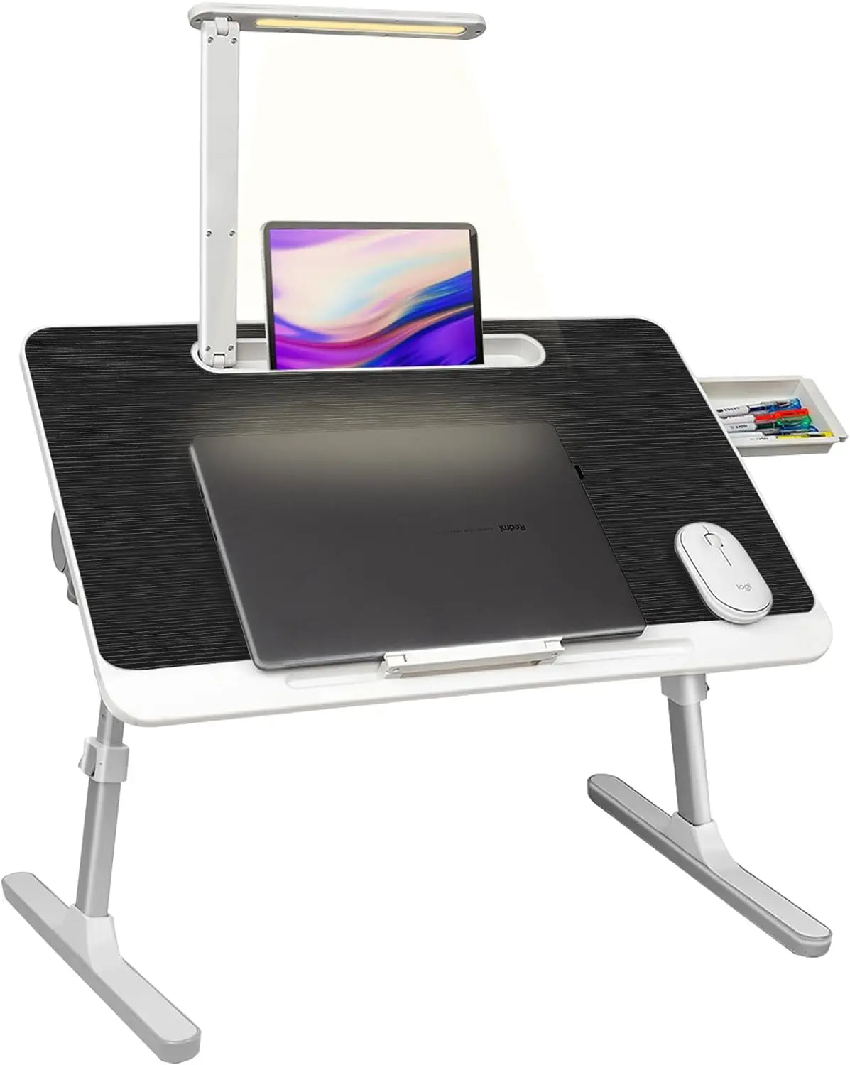 Portable Laptop Desk With LED Light And Drawer 